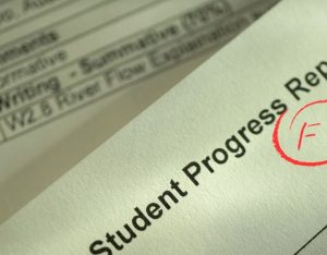 An image of a poor school report indicating a school mark dip